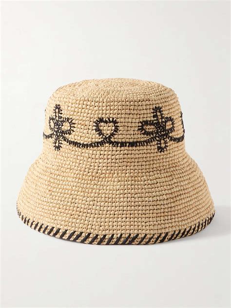 CHLOÉ Whipstitched raffia bucket hat 